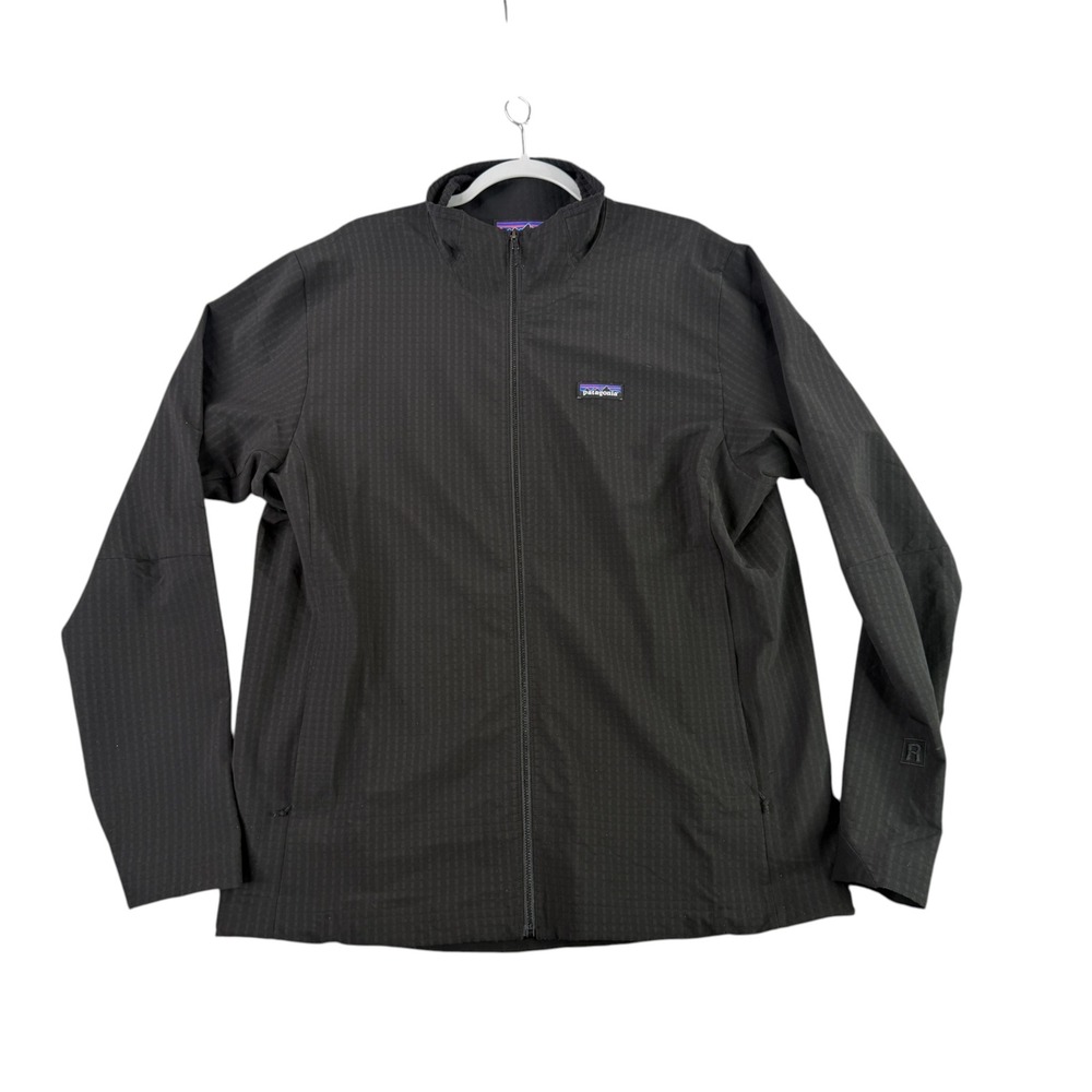 Patagonia R1 TechFace Jacket Mens XL Black Full Zip Grid Softshell Fleece 83580